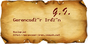 Gerencsér Irén névjegykártya