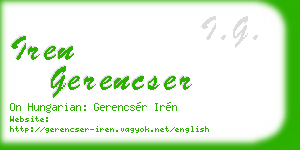 iren gerencser business card